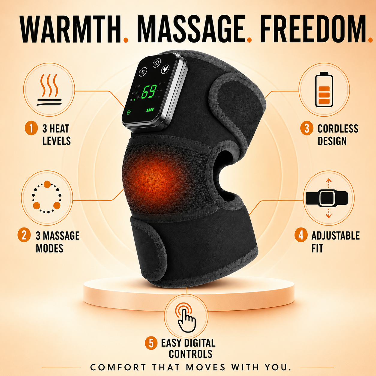 MotionNest™ Cordless Heated Knee Massager