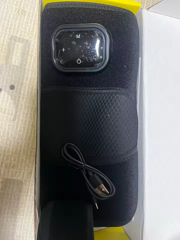 Customer unboxing a black MotionNest knee massager