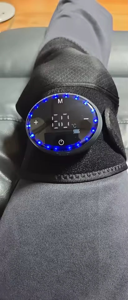 MotionNest knee massager warming a customer's knee