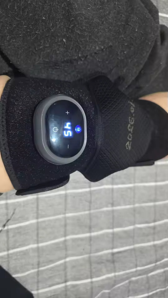 Customer wearing a MotionNest knee massager